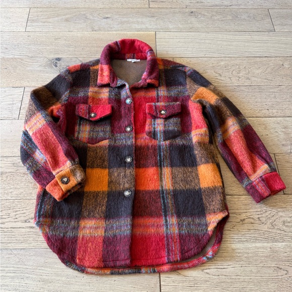 Veveret Flannel Button Down Shacket‎ Women’s Sz Large - Picture 1 of 9